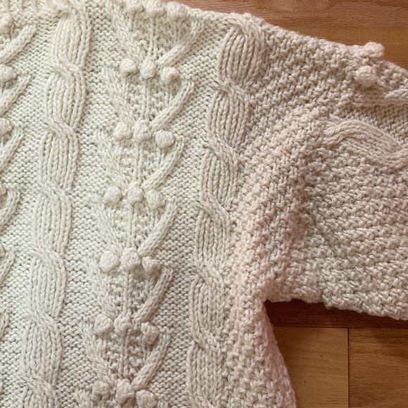 Athena Designs Irish HandKnit Pure New Wool, Unisex Fisherman’s Cable/Popcorn OS - Picture 7 of 7